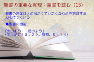 聖書の機能：聖書の言葉は人の冷たくてかたくなな心を対処する力を持っている「火のよう…槌のよう」：聖書の重要な真理【聖書を読む】(１３)