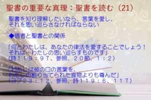 信者と聖書との関係：聖書を知り理解したいなら、言葉を愛し、それを思い巡らさなければならない「何とわたしは、あなたの律法を愛することでしょう！それは…わたしの思い巡らすものです」「わたしは彼の口の言葉を、わたしの割り当てられた食物よりも尊んだ」：聖書の重要な真理【聖書を読む】(２１)