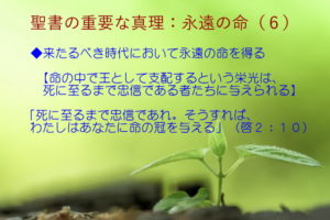 来たるべき時代において永遠の命を得る「命の中で王として支配するという栄光は、死に至るまで忠信である者たちに与えられる」：聖書の重要な真理【永遠の命】(６)