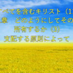 すべてを含むキリスト(11)どのようにしてその地を所有するか(3)― 支配する原則によって
